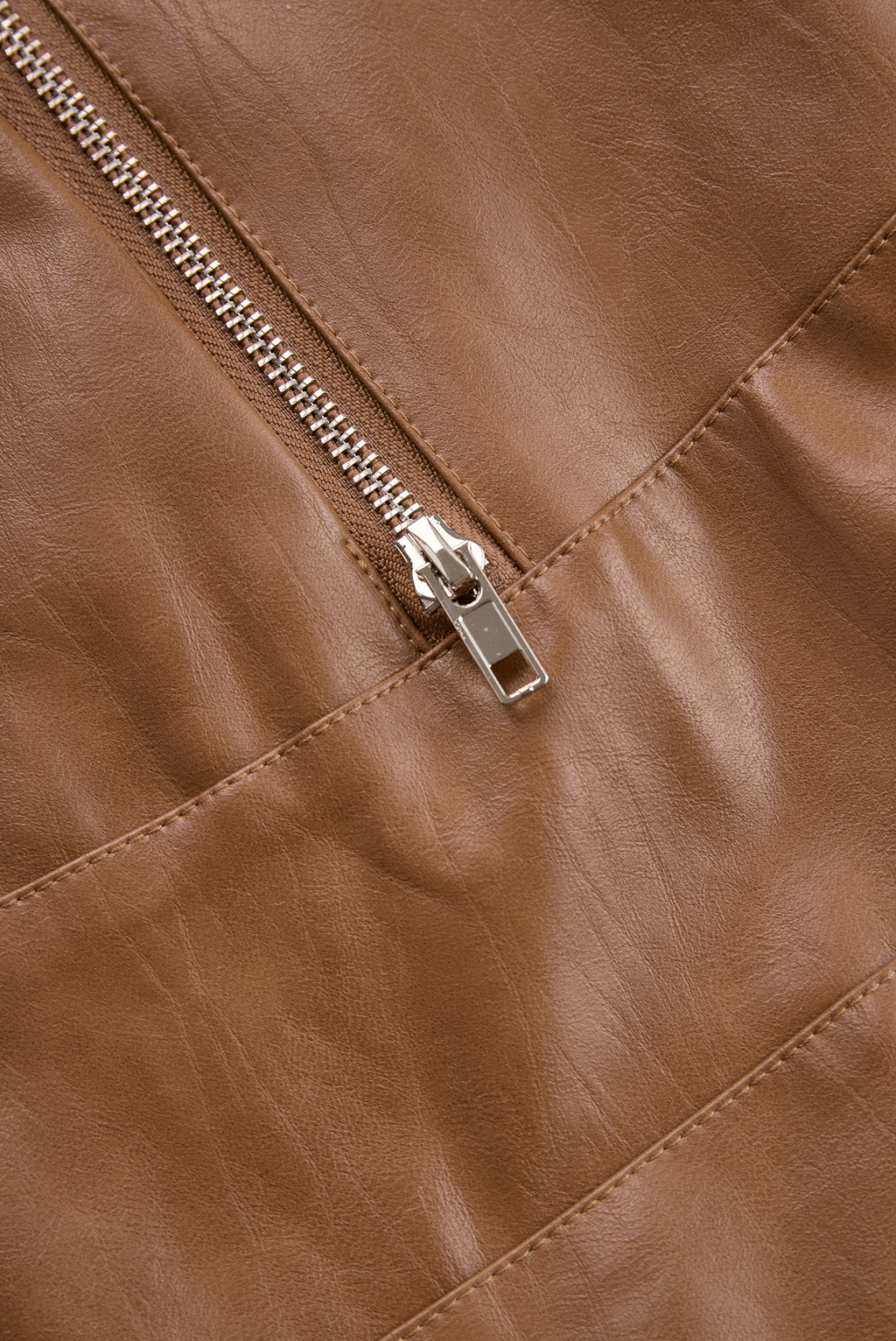 Women's Vintage Lapel Zipper Faux Leather Jacket