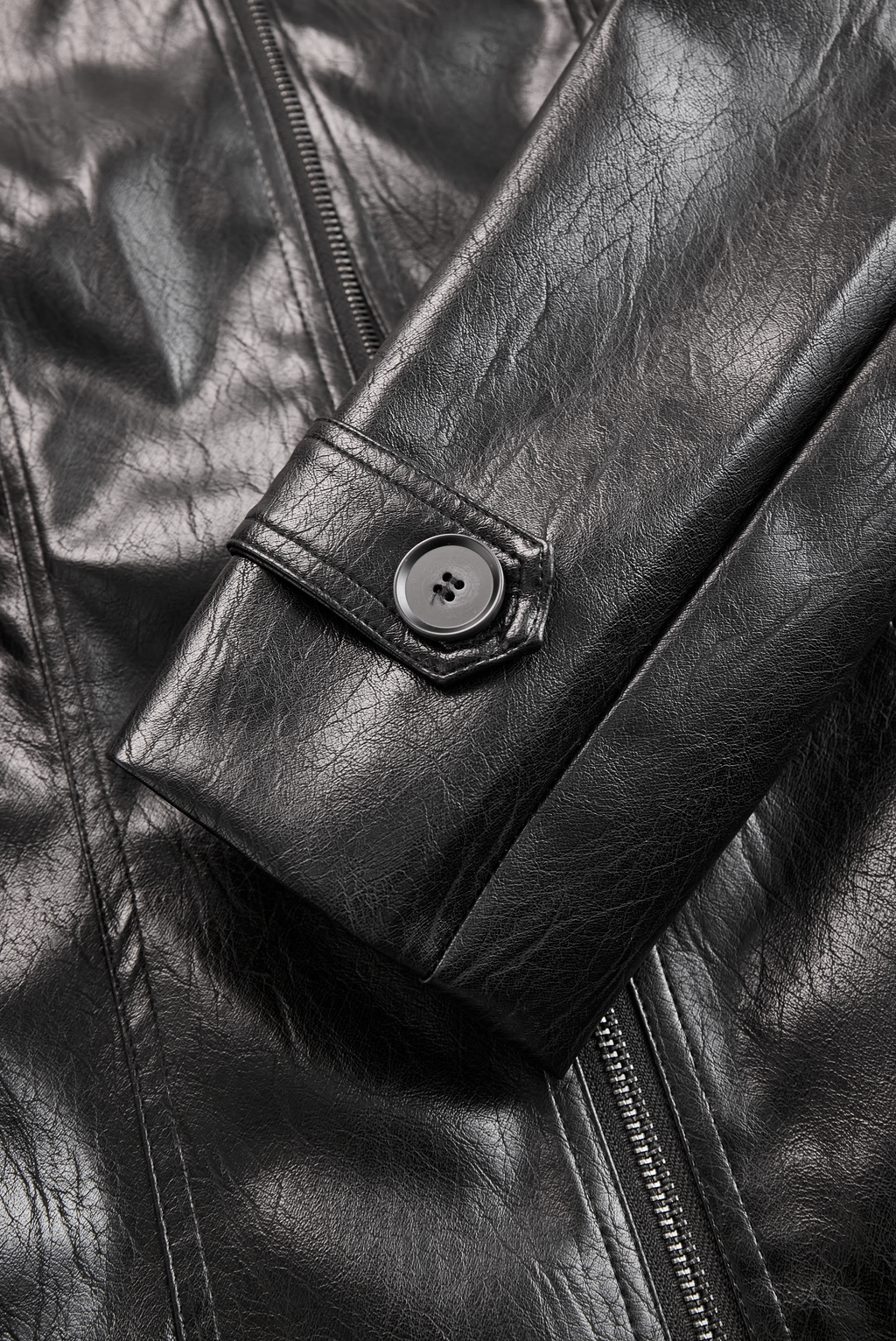 Women's Vintage Stand Collar Faux Leather Jacket