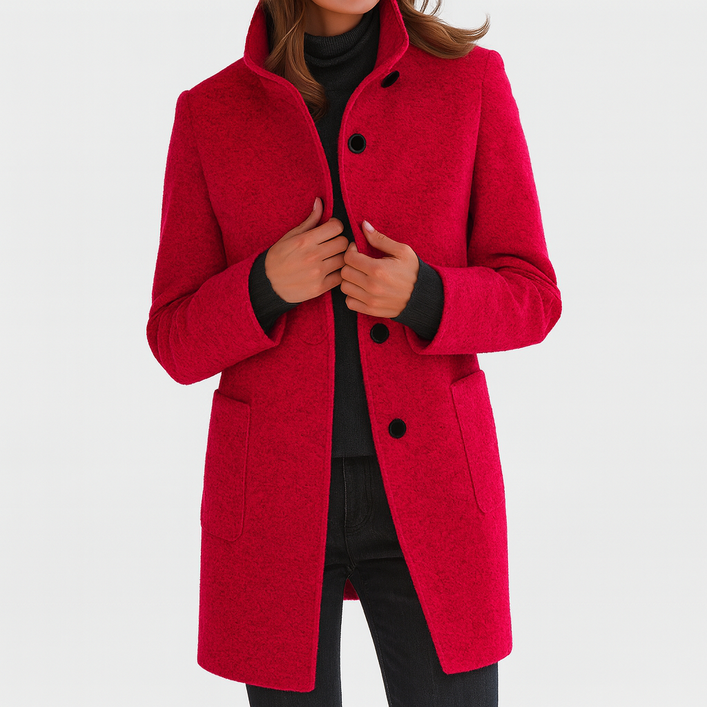 Faye | High Collar Jacket in Wool Blend