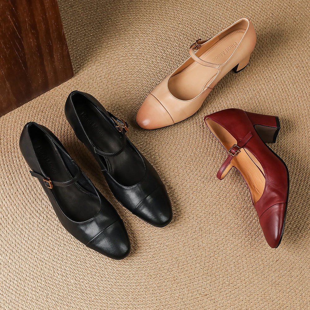 Estelle Genuine Leather Heels