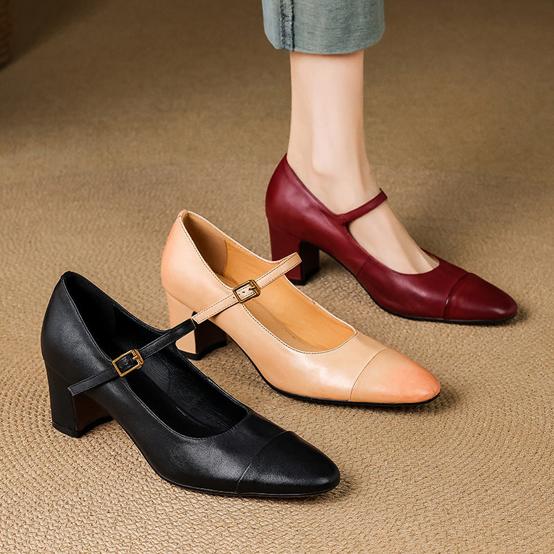 Estelle Genuine Leather Heels