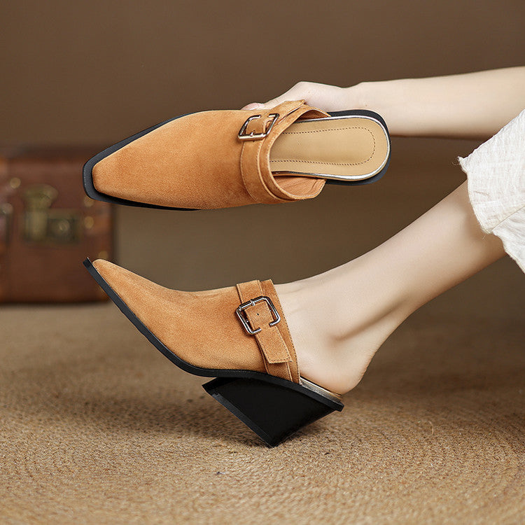 Noellea Suede Heeled Mules