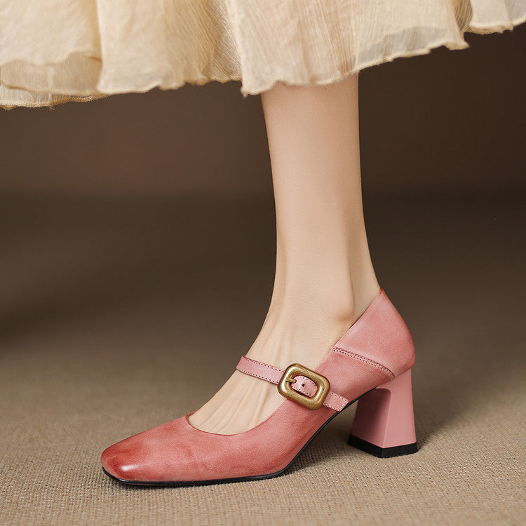 Luna Genuine Leather Heels